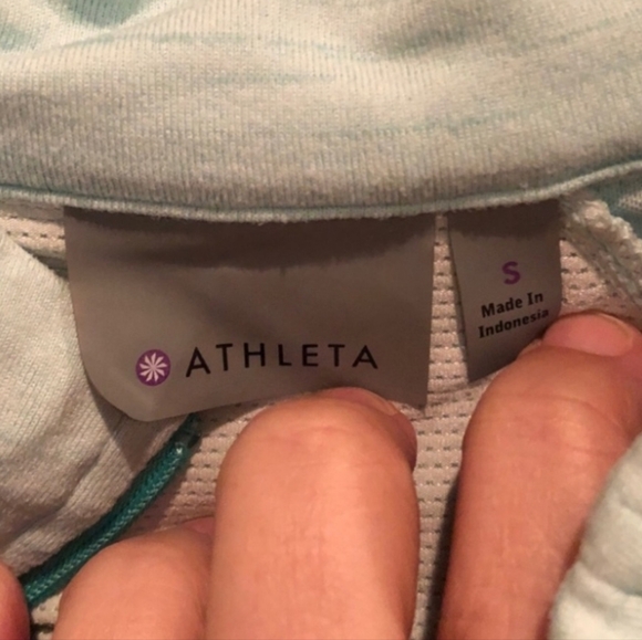 Athleta Women’s turquoise 1/4 zip hoodie ruched size small - Picture 7 of 7
